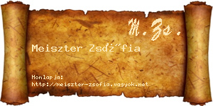 Meiszter Zsófia névjegykártya